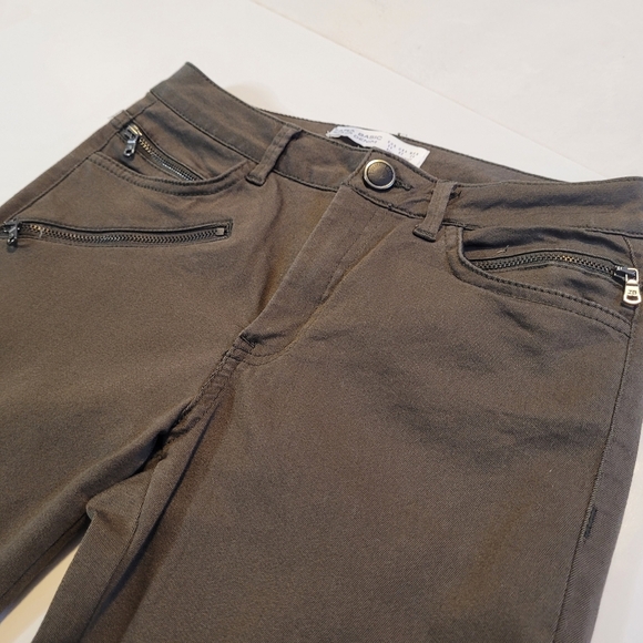 ZARA Basic Mid-Rise Denim Stretch Pants - Picture 7 of 9